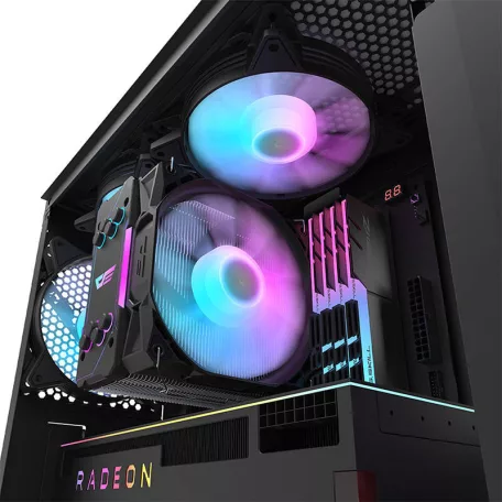 Darkflash DK352 Plus számítógépház + 4 ARGB ventilátor (fekete)