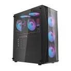 Darkflash DK352 Plus számítógépház + 4 ARGB ventilátor (fekete)