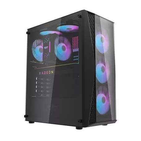 Darkflash DK352 Plus számítógépház + 4 ARGB ventilátor (fekete)
