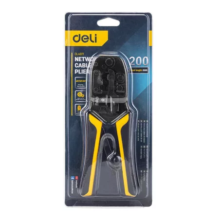 Deli Tools Ethernet csatlakozó krimpelő fogó EDL4971, 4/6/8P, RJ45/RJ14/RJ12/RJ9