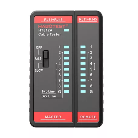 Habotest HT812A RJ11 / RJ45 hálózati kábeltesztelő készülék