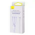 Baseus Flash Series 2, 3 az 1-ben USB kábel, USB-C / Micro-USB / Lightning, 100W, 1.5m (lila)