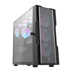   Darkflash DK431 Mesh számítógépház + 4 ARGB ventilátor (fekete)