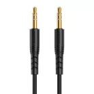Mini jack 3.5mm AUX kábel VFAN L04 1m, aranyozott (fekete)