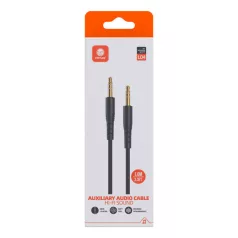 Mini jack 3.5mm AUX kábel VFAN L04 1m, aranyozott (fekete)