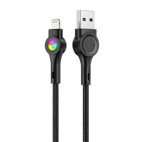 USB és Lightning kábel Vipfan Colorful X08, 3A, 1.2m (fekete)