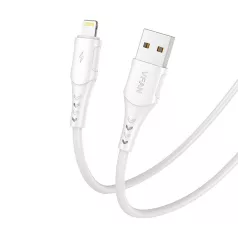 USB és Lightning kábel VFAN Colorful X12, 3A, 1m (fehér)