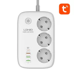 LDNIO SEW3452 Wi-Fi intelligens konnektor, Tuya (fehér)