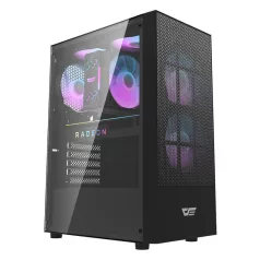   Darkflash A290 számítógépház + 3 RGB ventilátor (fekete)