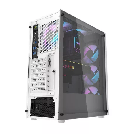 Darkflash DK351 számítógépház + 4 RGB ventilátor (fehér)