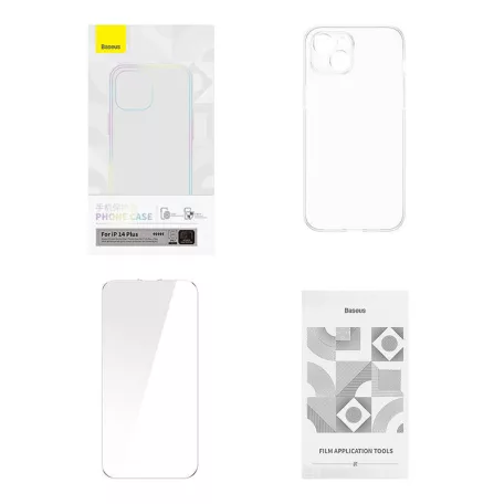 Baseus Crystal Series tok iPhone 14 Plus készülékhez + edzett üveg
