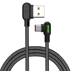 USB-ről USB-C-re hajlított kábel Mcdodo CA-5280 LED, 1,8m (fekete)
