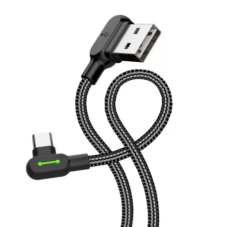 USB-ről USB-C-re hajlított kábel Mcdodo CA-5280 LED, 1,8m (fekete)