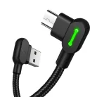 USB-Micro USB szögletes kábel Mcdodo CA-5280 LED, 1.2m (fekete)