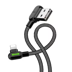   USB Lightning szögletes kábel Mcdodo CA-4674 LED, 0,5m (fekete)
