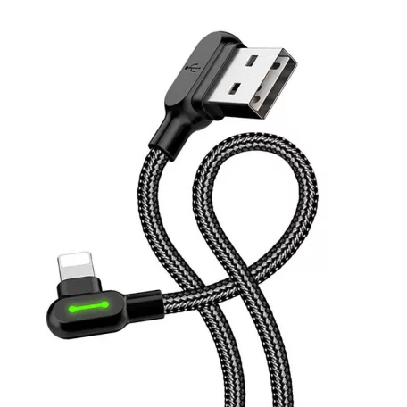 USB Lightning szögletes kábel Mcdodo CA-4674 LED, 0,5m (fekete)