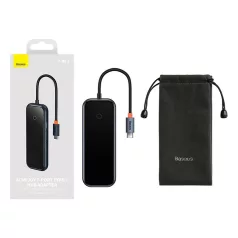   Baseus AcmeJoy Series 7 az 1-ben hub, USB-C - 2xUSB 3.0 + HDMI + USB 2.0 + USB-C PD + SD/TF (sötétszürke)