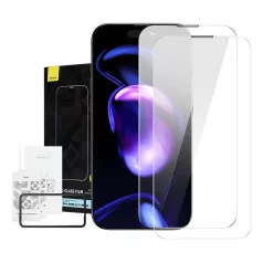   Baseus Crystal iPhone 14 Pro Max Edzett üvegfólia porálló bevonattal, 0,3 mm (2 db)