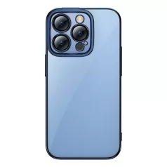   Baseus Glitter iPhone 14 Pro Átlátszó tok és üvegfólia (kék)