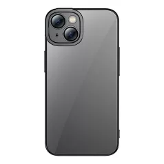   Baseus Glitter iPhone 14 Plus Átlátszó tok és üvegfólia (fekete)