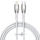 Baseus Glimmer USB-C - Lightning töltőkábel, 20W, 1m (fehér)