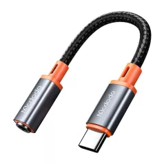   USB-C és AUX mini jack 3,5 mm-es audio adapter Mcdodo CA-7561, DAC, 0,11m (fekete)