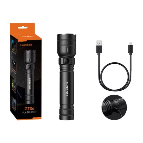 Zseblámpa Superfire GTS6 – 360 lm, USB-C, 7W, 5 mód, 150 m