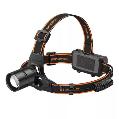 Fejlámpa Superfire HL71 – 500 lm, USB, 5 mód