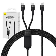   Baseus Flash 2 az 1-ben USB töltőkábel, USB-C - USB-C, 100W, 1.5m (fekete)