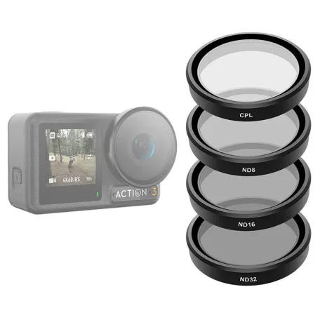 4 db-os TELESIN CPL/ND8/ND16/ND32 szűrőkészlet DJI Osmo Action 3 / 4 / 5 készülékhez