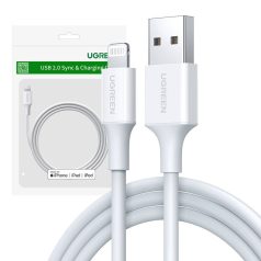 Cable Lightning to USB UGREEN 2.4A US155, 0.25m (white)