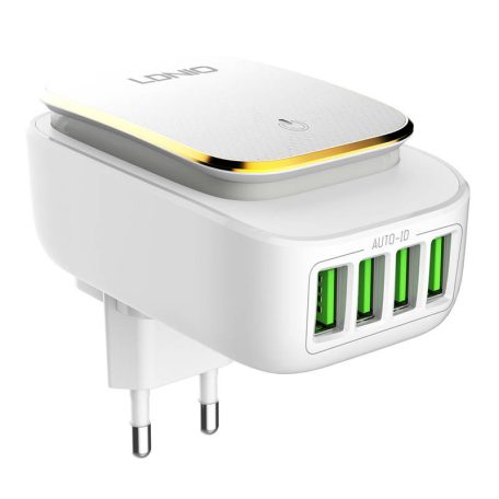 LDNIO A4405 4USB, LED lamp Wall charger + Lightning Cable
