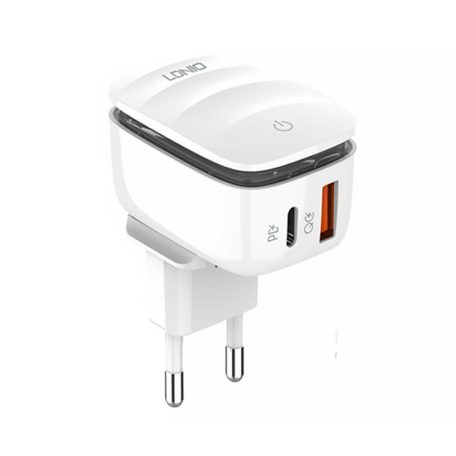 LDNIO A2425C USB, USB-C with lamp Wall charger + microUSB Cable