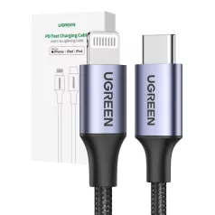UGREEN US304 Lightning–USB-C kábel, PD 3A, 1,5 m (fekete)