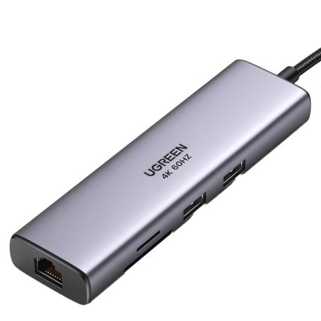 Adapter Hub UGREEN Revodok, USB-C to 2x USB 3.0, HDMI, RJ45, SD/TF