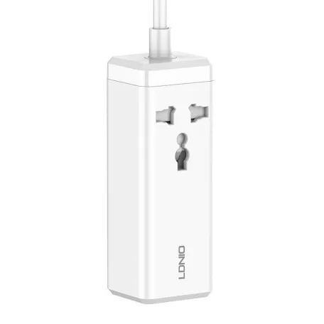 Power strip 1 AC konnektorral, 2x USB, 2x USB-C LDNIO SC1418, EU/US, 2500W (fehér)