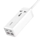 Power strip 1 AC konnektorral, 2x USB, 2x USB-C LDNIO SC1418, EU/US, 2500W (fehér)