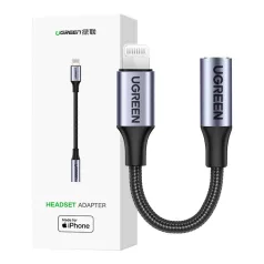   Adapter audio Ugreen US211 Lightning do Mini Jack 3.5mm 0.1m (czarny)
