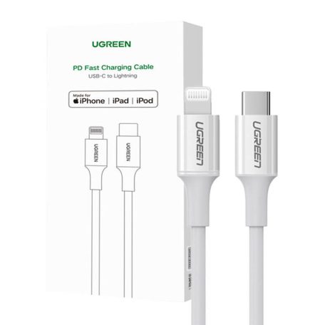 UGREEN US171 Lightning USB-C Kábel, 3A, 0.25m (fehér)