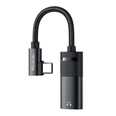   USB-C és AUX mini jack 3,5 mm + USB-C adapter, Mcdodo CA-1880 (fekete)