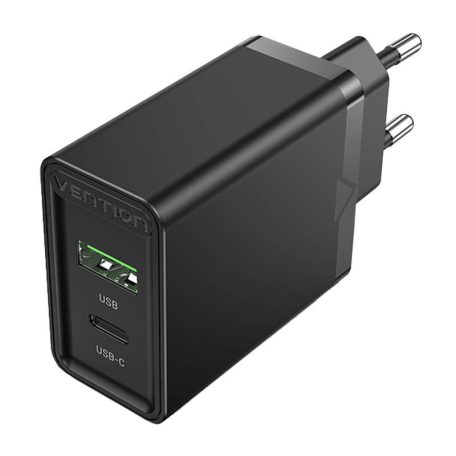 Wall charger EU USB-A(18W) USB-C(20W) Vention FBBB0-EU 2.4A PD3.0 (black)