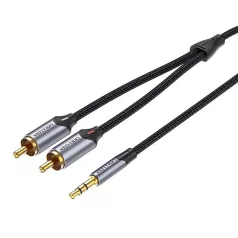 Kábel 2xRCA (Cinch) jack do 3.5mm Vention BCNBH 2m (szary)