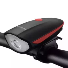   Rockbros 7588 kerékpár lámpa elektromos csengővel (fekete/piros)