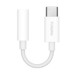 Foneng BM21 3,5 mm-es jack és USB-C audiokábel (fehér)