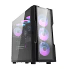 Darkflash DK431 Glass számítógépház + 4 RGB ventilátor (fekete)
