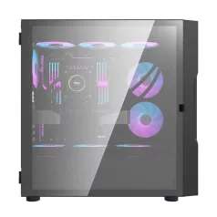   Darkflash DK431 Glass számítógépház + 4 RGB ventilátor (fekete)