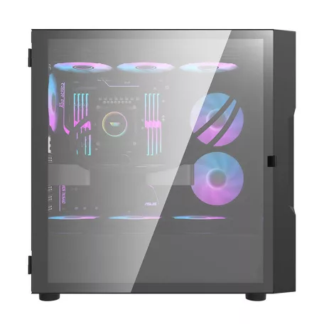 Darkflash DK431 Glass számítógépház + 4 RGB ventilátor (fekete)