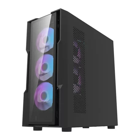 Darkflash DK431 Glass számítógépház + 4 RGB ventilátor (fekete)