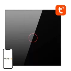   Érintőkapcsoló WiFi Avatto TS02-EU-B1 Single TUYA (fekete)