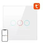 Érintőkapcsoló WiFi Avatto TS02-EU-W3 Triple TUYA (fehér)